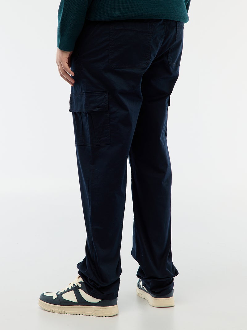 Pantalón multibolsillos liso Azul - Kiabi