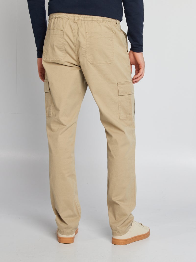 Pantalón multibolsillos liso BEIGE - Kiabi