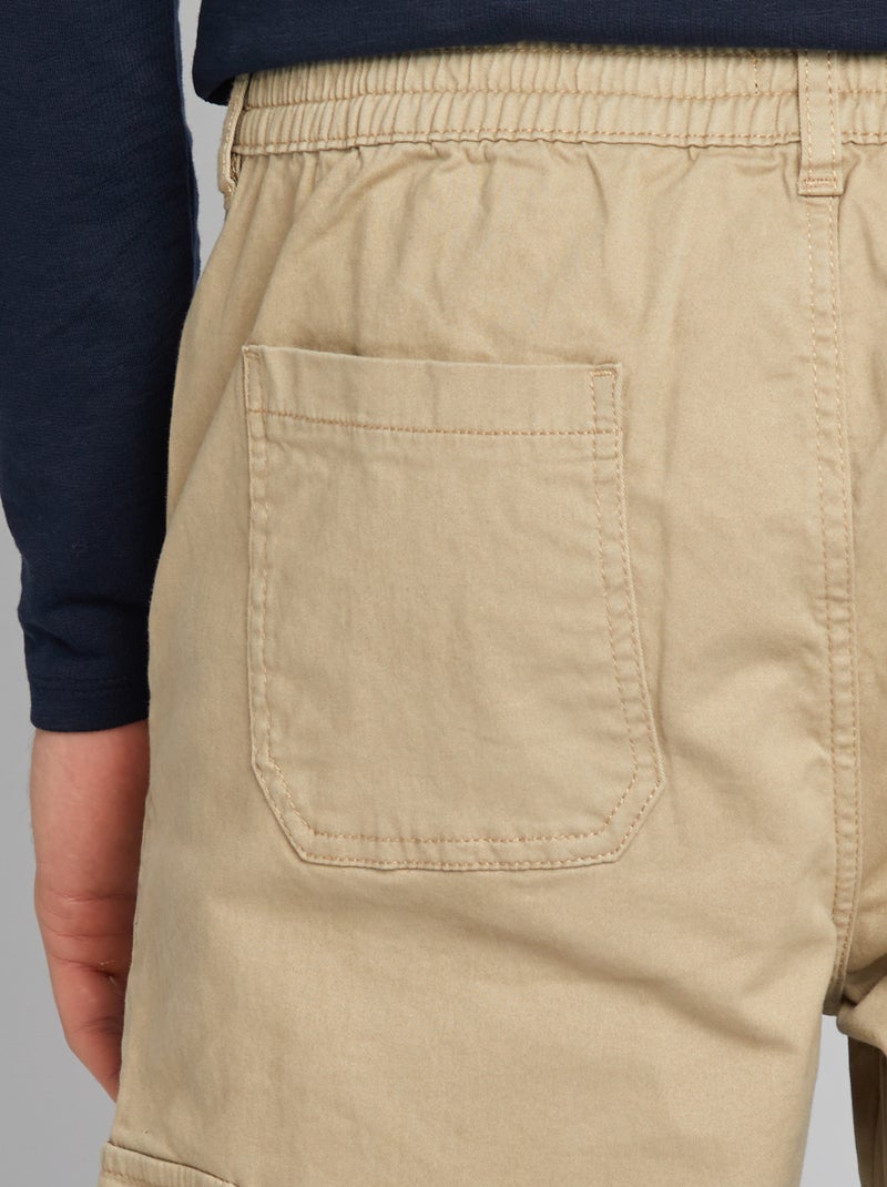 Pantalón multibolsillos liso BEIGE - Kiabi