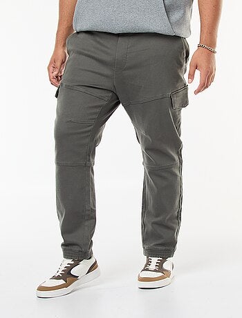 Pantalón multibolsillos liso con cinturón elástico