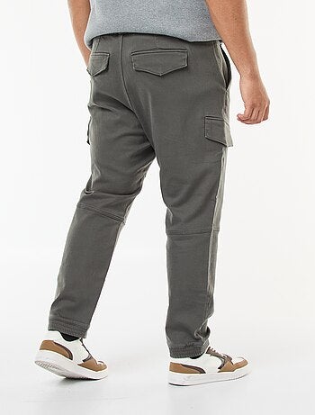 Pantalón multibolsillos liso con cinturón elástico