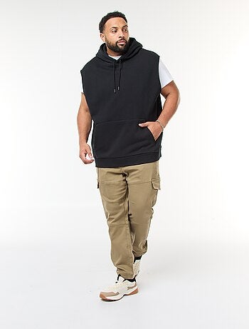Pantalón multibolsillos liso con cinturón elástico