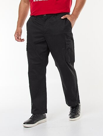 Pantalón multibolsillos liso con trabillas para cinturón