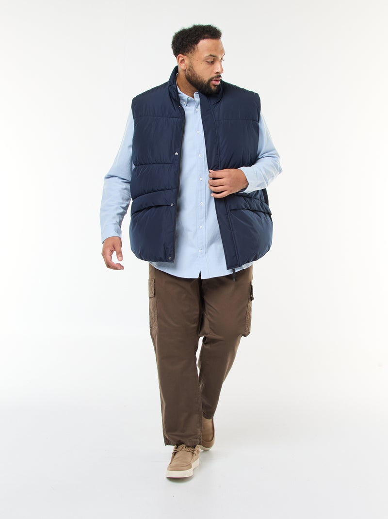 Pantalón multibolsillos liso con trabillas para cinturón Marron - Kiabi