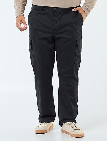 Pantalón multibolsillos liso con trabillas para cinturón