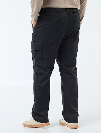Pantalón multibolsillos liso con trabillas para cinturón