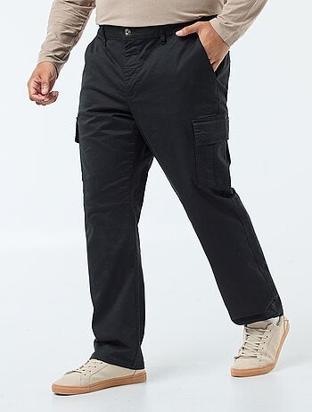Pantalón multibolsillos liso con trabillas para cinturón
