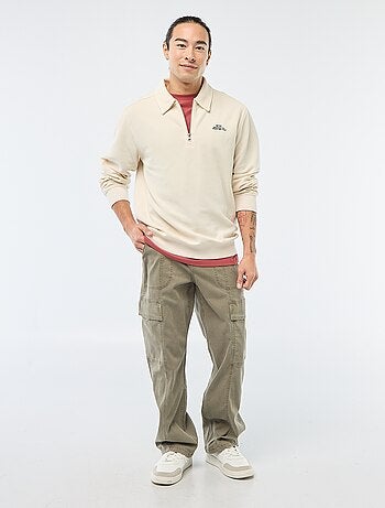 Pantalón multibolsillos liso corte recto / Regular Fit