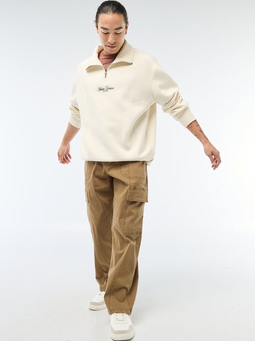 Pantalón multibolsillos liso corte recto / Regular Fit - Kiabi