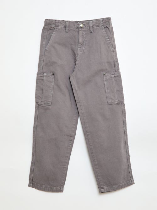 Pantalón multibolsillos liso - Kiabi