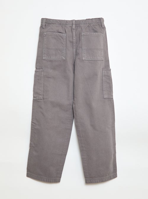 Pantalón multibolsillos liso - Kiabi