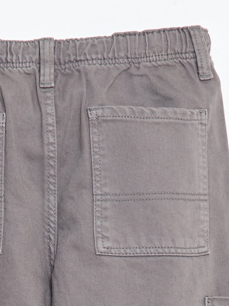 Pantalón multibolsillos liso Gris - Kiabi