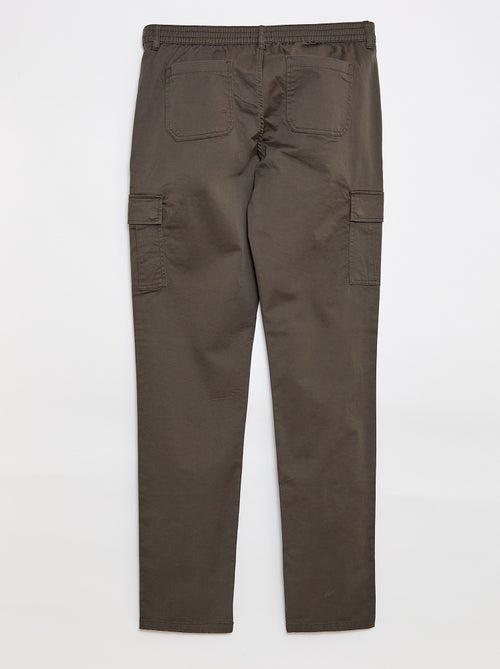 Pantalón multibolsillos liso - Kiabi