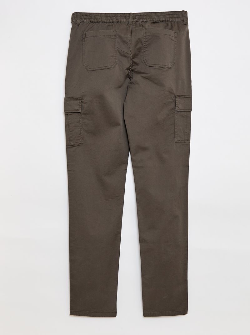 Pantalón multibolsillos liso KAKI - Kiabi