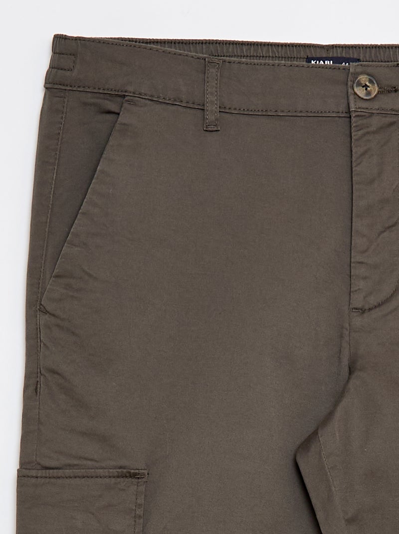Pantalón multibolsillos liso KAKI - Kiabi