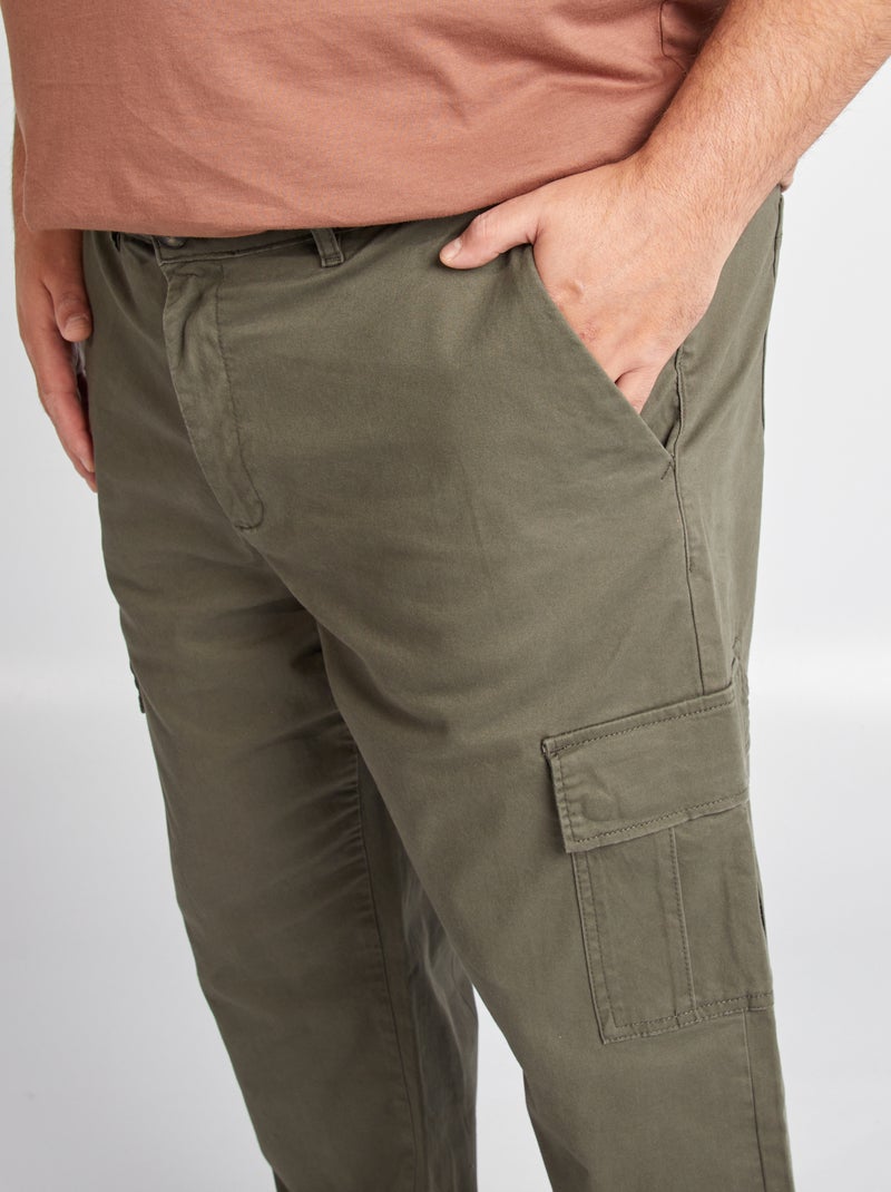 Pantalón multibolsillos liso KAKI - Kiabi