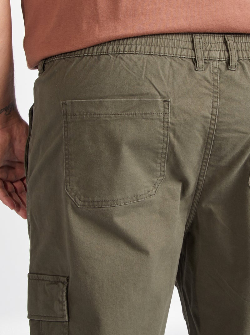 Pantalón multibolsillos liso KAKI - Kiabi