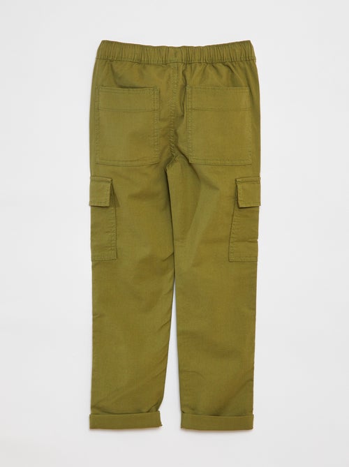 Pantalón multibolsillos liso - Kiabi