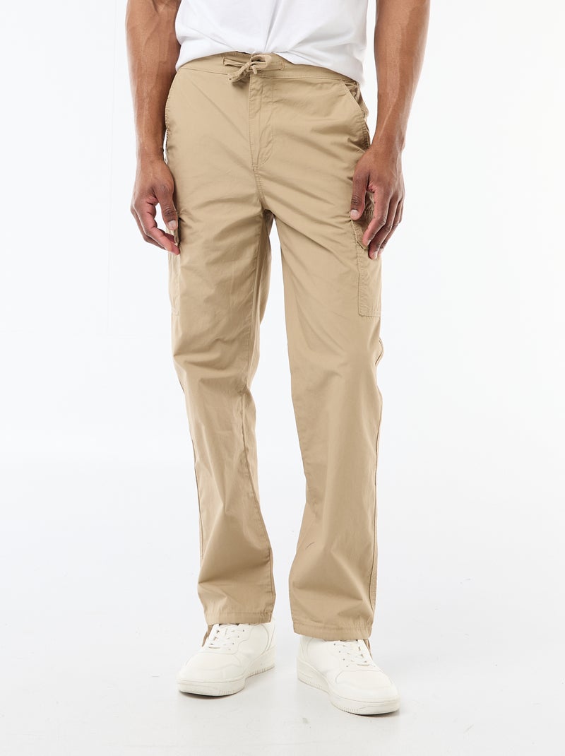 Pantalón multibolsillos regular fit Beige - Kiabi
