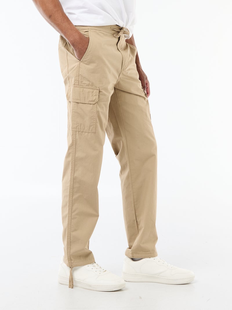 Pantalón multibolsillos regular fit Beige - Kiabi
