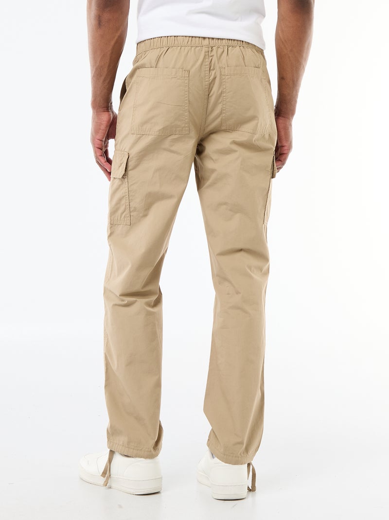 Pantalón multibolsillos regular fit Beige - Kiabi