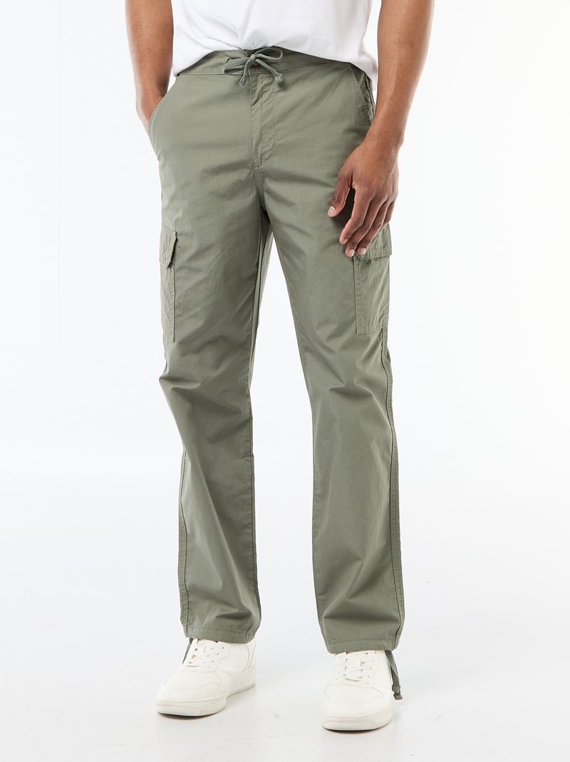 Pantalón multibolsillos regular fit Verde - Kiabi