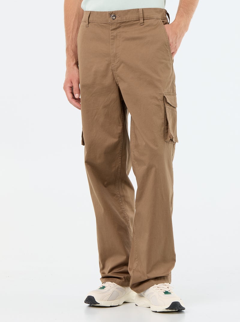 Pantalón multibolsillos relaxed fit Marron - Kiabi