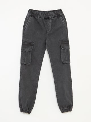 Pantalón multibolsillos vaquero elástico - Corte + ajustado