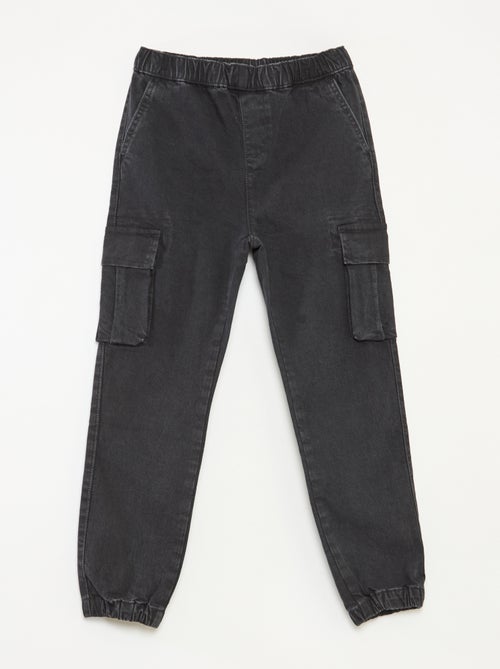 Pantalón multibolsillos vaquero elástico - Corte + cómodo - Kiabi