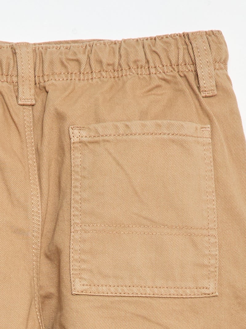 Pantalón multipoches liso Beige - Kiabi