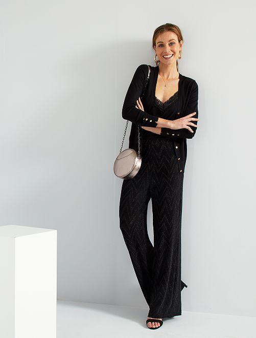 Pantalón palazzo brillante - NEGRO - Kiabi - 25.00€