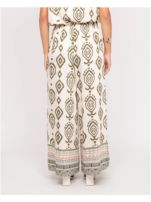 Pantalón palazzo con motivos EDMIRA - Kiabi Pantalón palazzo con motivos EDMIRA - Kiabi