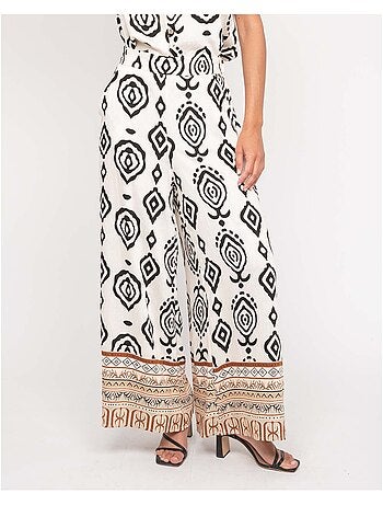 Pantalón palazzo con motivos EDMIRA
