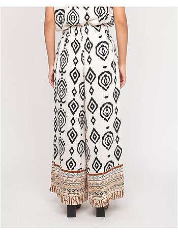 Pantalón palazzo con motivos EDMIRA