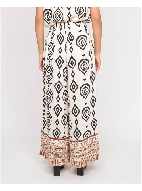 Pantalón palazzo con motivos EDMIRA - Kiabi Pantalón palazzo con motivos EDMIRA - Kiabi