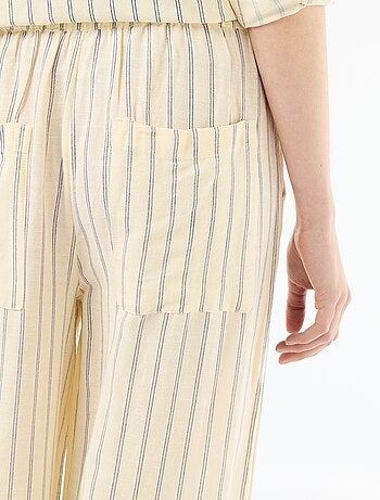 Pantalón palazzo de lino mezclado