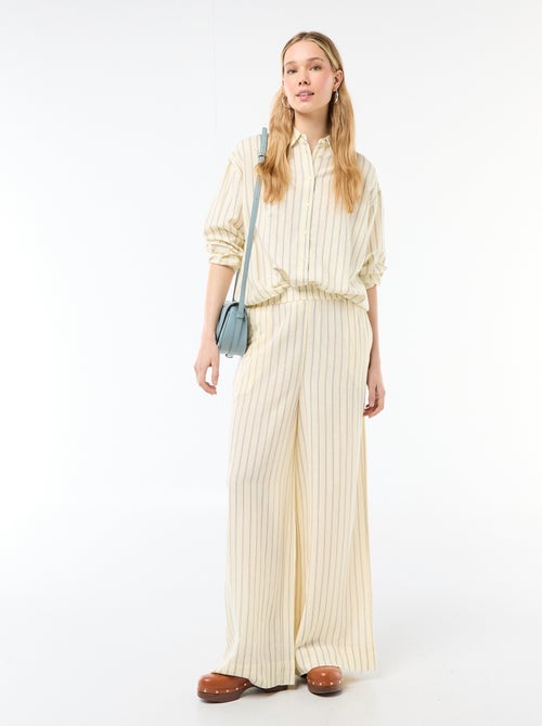 Pantalón palazzo de lino mezclado - Kiabi