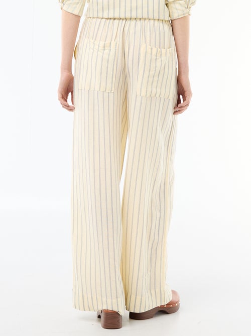 Pantalón palazzo de lino mezclado - Kiabi