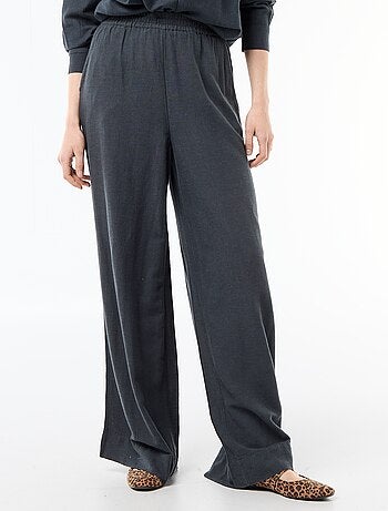 Pantalón palazzo de lino mezclado