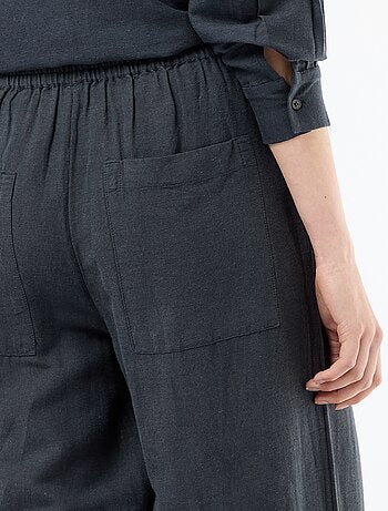 Pantalón palazzo de lino mezclado