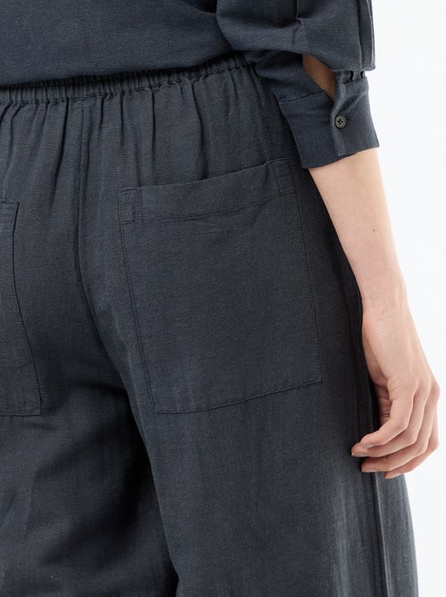 Pantalón palazzo de lino mezclado - Kiabi