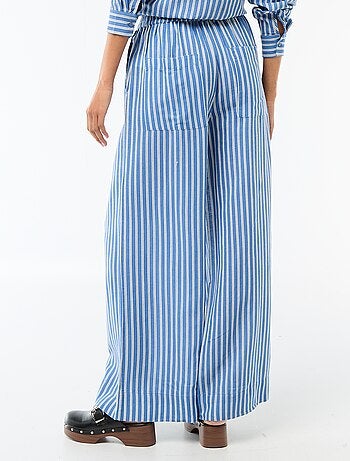 Pantalón palazzo de lino mezclado