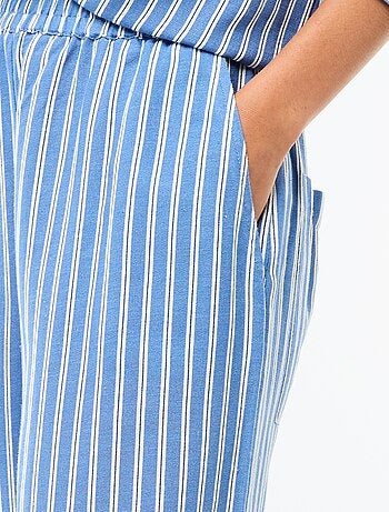 Pantalón palazzo de lino mezclado