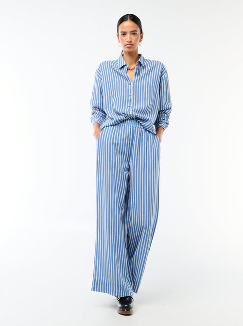 Pantalón palazzo de lino mezclado - Kiabi