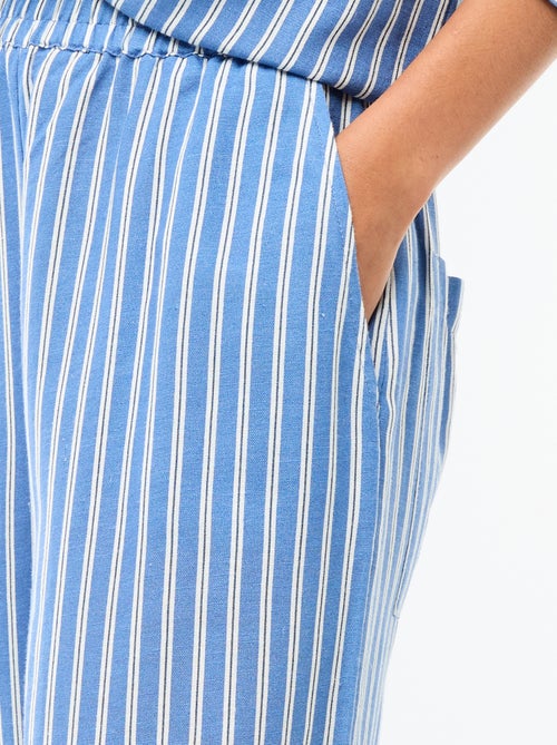 Pantalón palazzo de lino mezclado - Kiabi