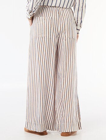 Pantalón palazzo de lino mezclado