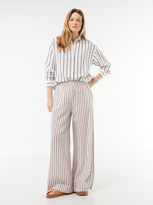 Pantalón palazzo de lino mezclado - Kiabi