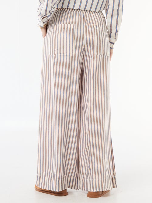 Pantalón palazzo de lino mezclado - Kiabi