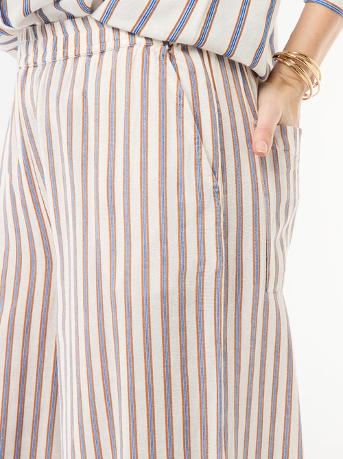 Pantalón palazzo de lino mezclado - Kiabi