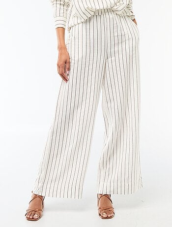 Pantalón palazzo de lino mezclado